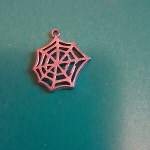 Silver Spider Web Pendant
